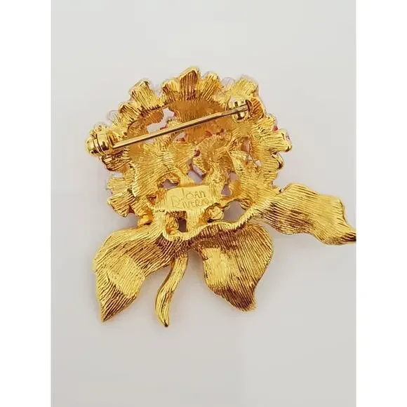 Vintage Joan Rivers Pink and Yellow Floral Bouquet Pin Brooch - Picture 3 of 6